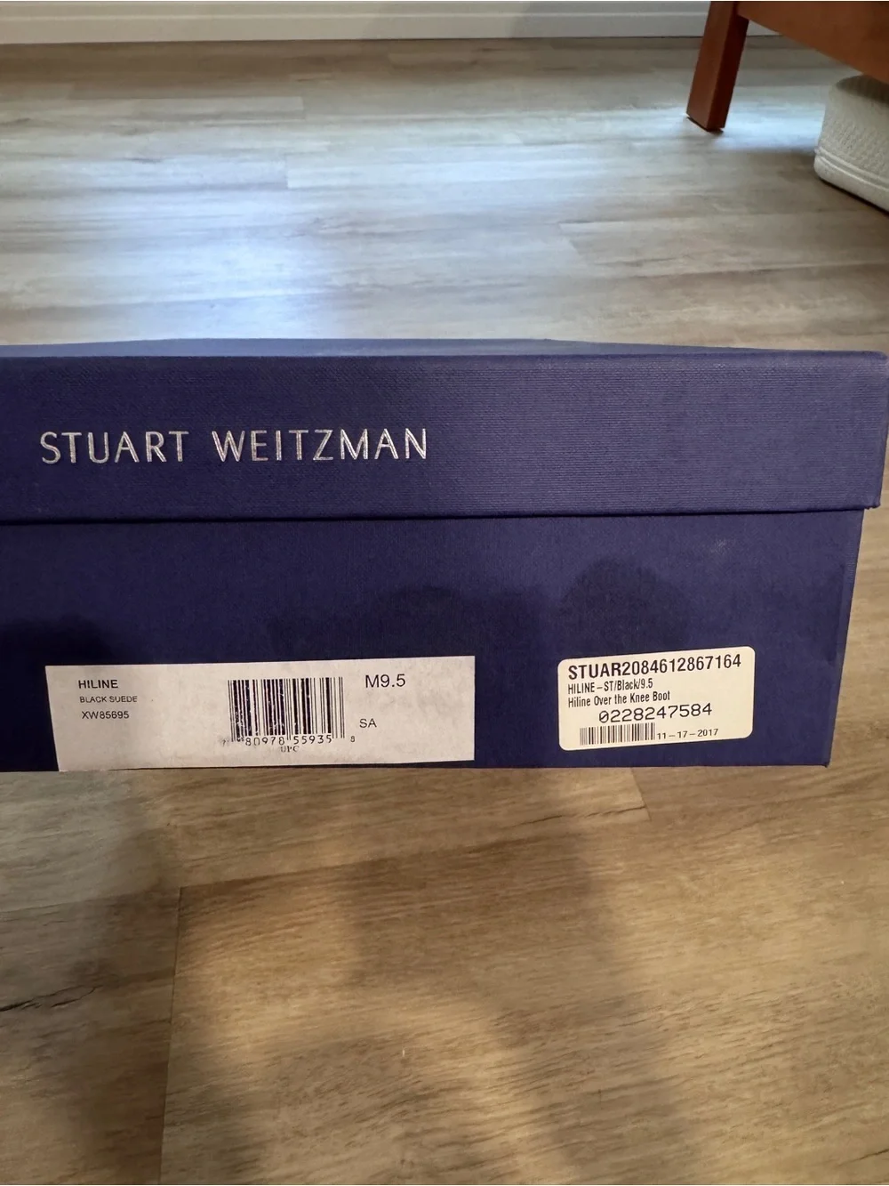 Stuart Weitzman Black Suede Over-the-Knee Heeled Highland Boots 9.5